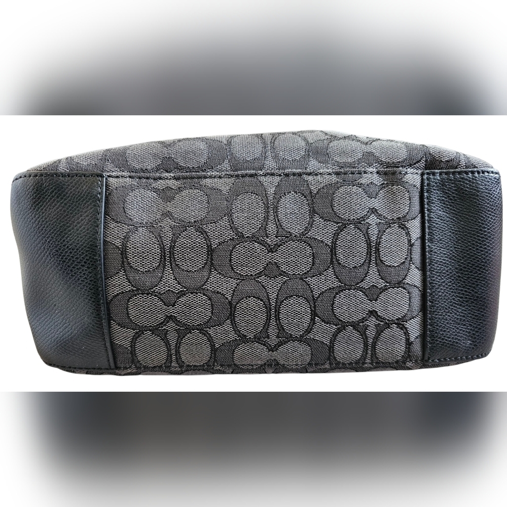 Coach Outline Black and Gray Signature Tote, Excellent Condition - Picture 4 of 14